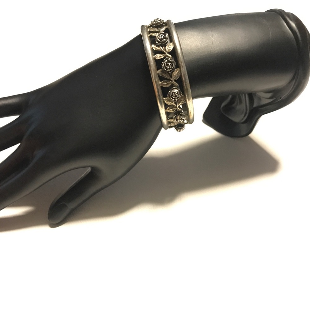 Peruzzi Florence 800 Silver Floral Cuff Bracelet